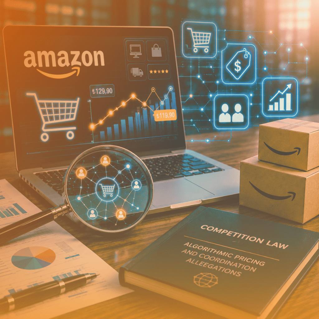 Illustration representing Amazon’s automated pricing mechanism and algorithmic coordination analysis